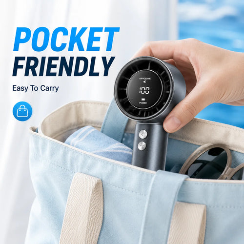 Portable Rechargeable Handheld Fan with LED Display